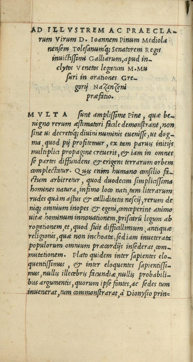 Grégoire de Naziance, Orationes lectissimae XVI. Venise, Alde Manuce, 1516. 8°.