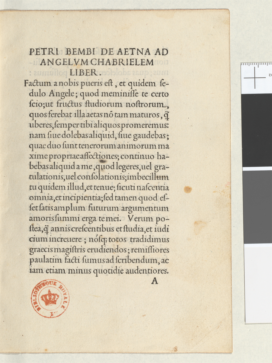 Pietro Bembo, De Aetna, 1495 4° 1ère page